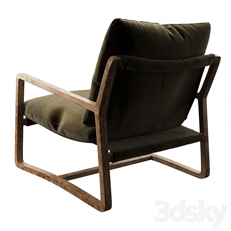 Ura chair in Olive green 3DS Max - thumbnail 2