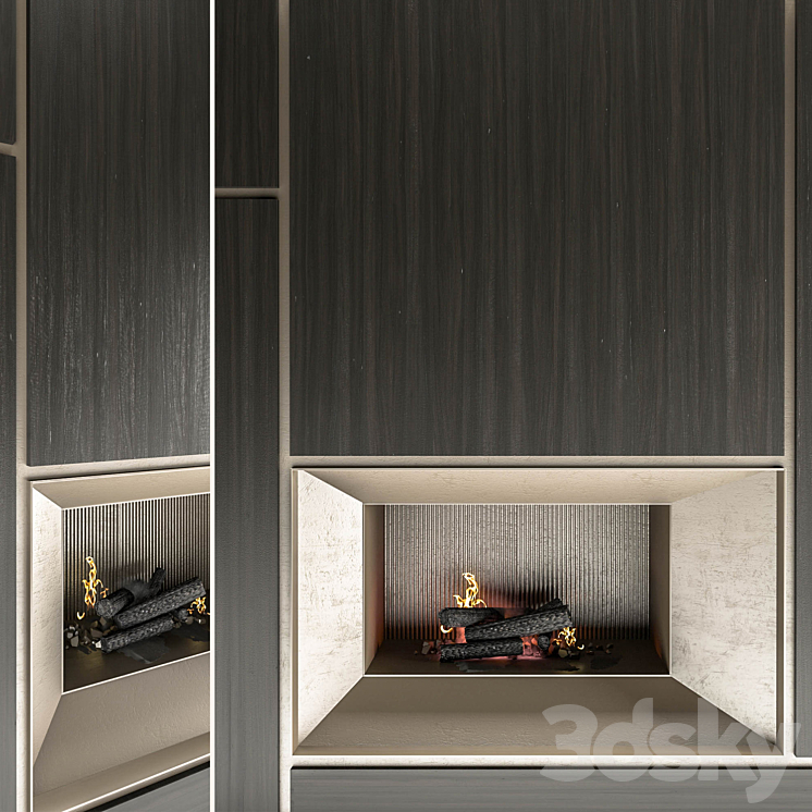 Modern fireplace 3D Model