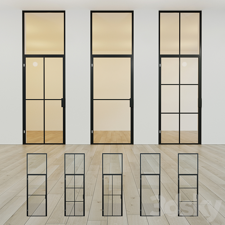 Glass partition. A door. 13 3DS Max - thumbnail 1
