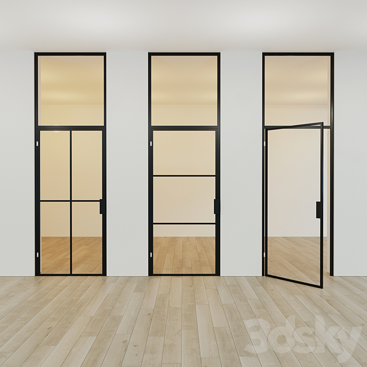 Glass partition. A door. 13 3DS Max - thumbnail 2