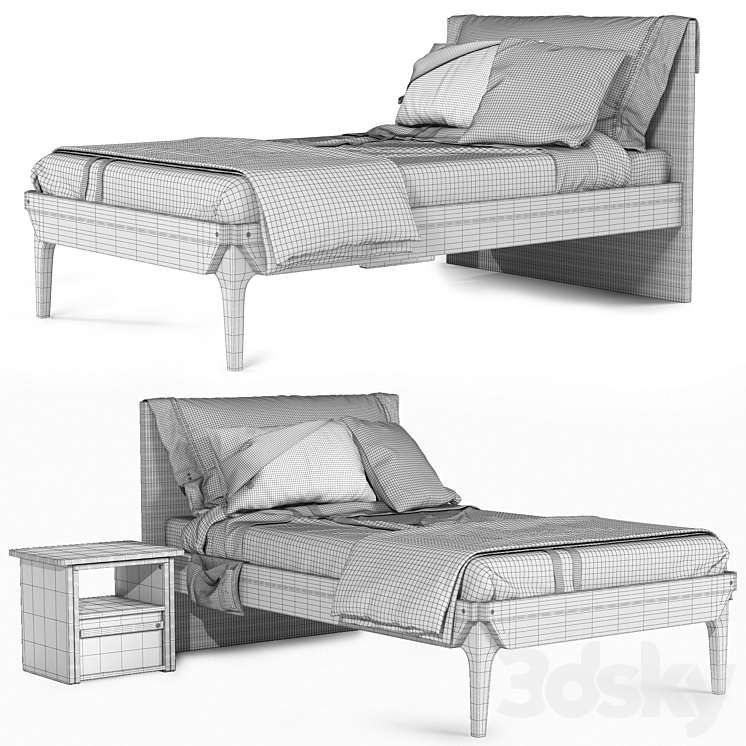 Cilek_Jugendzimmer_Trio_Bett 3D Model