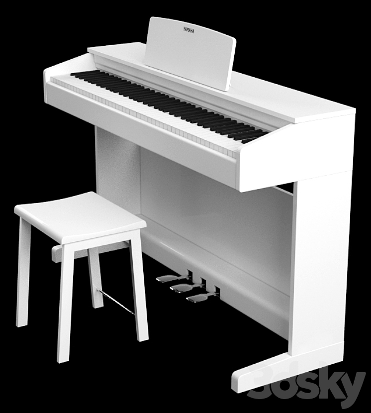 Digital piano YAMAHA YDP-143 WH & B 3D Model