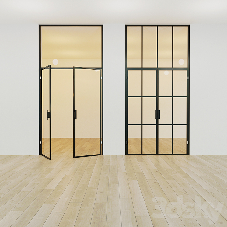 Glass partition. A door. sixteen 3DS Max - thumbnail 2