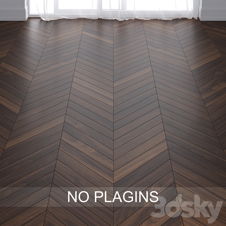 Walnut Wood Parquet Floor vol.007 in 2 types 3D Model