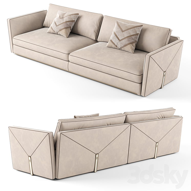 Visionnaire Bastian 3 seater sofa_01 3D Model
