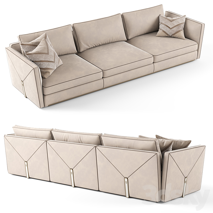 Visionnaire Bastian 3 seater sofa_02 3D Model