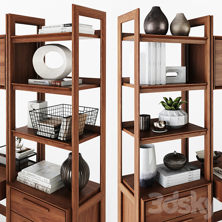 C & B Tate Bookcase Desk and File Rack 3D model