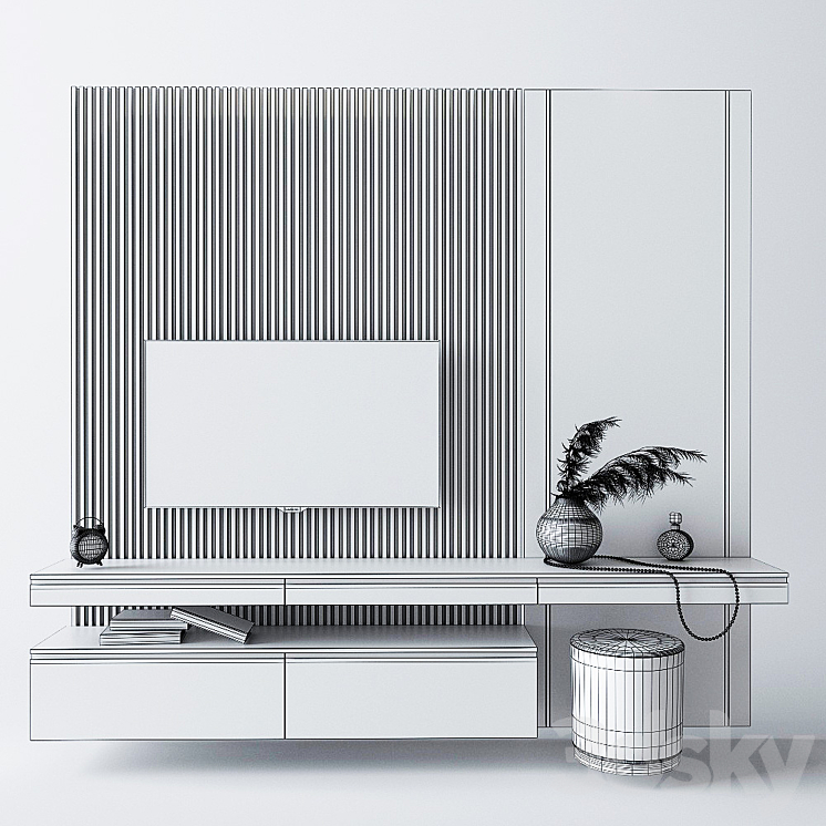 Dressing table and TV stand_1 3D Model