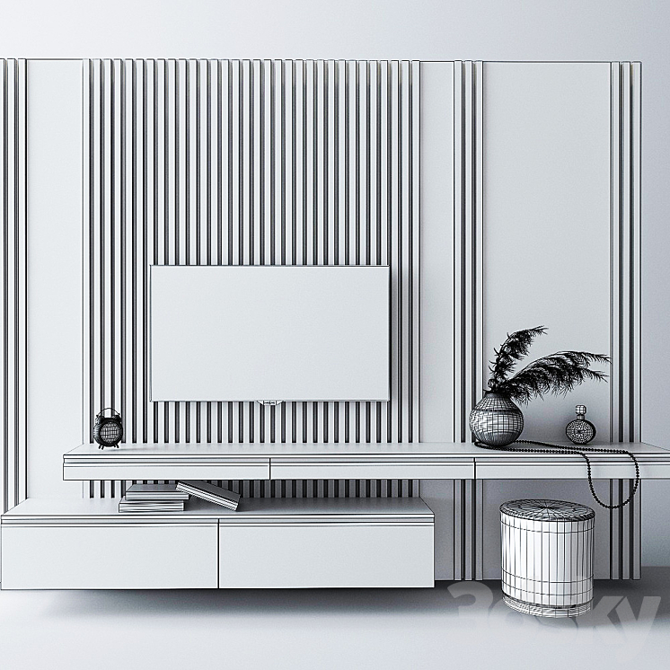 Dressing table and TV stand_2 3DS Max - thumbnail 2