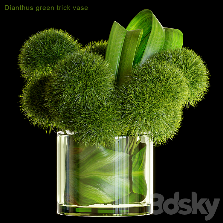 Dianthus green trick vase 3DS Max - thumbnail 1