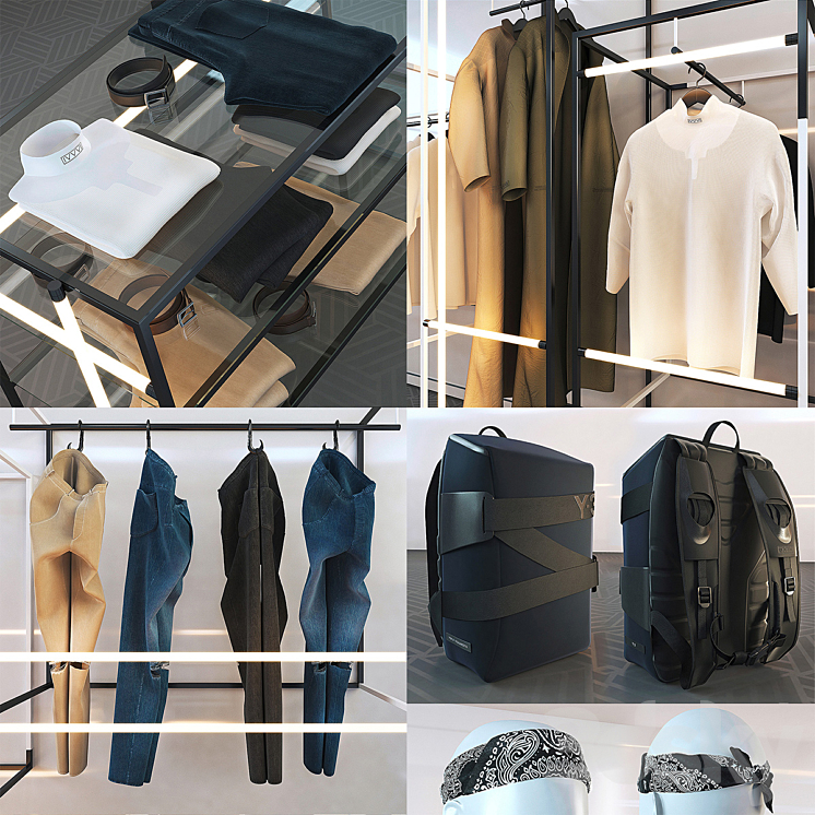 Clothing and accessories for the store 3D Model