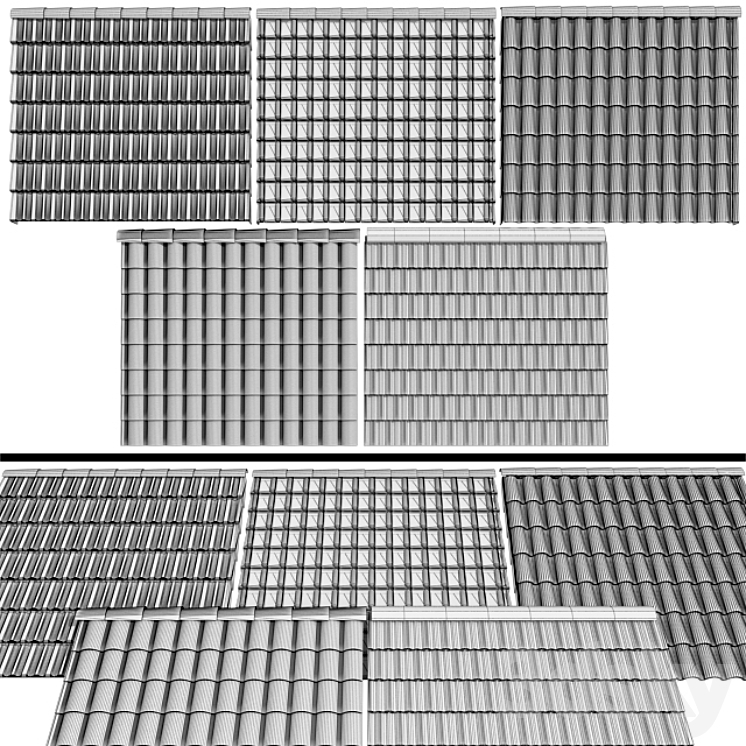 Metal tile and ceramic tile 3D Model