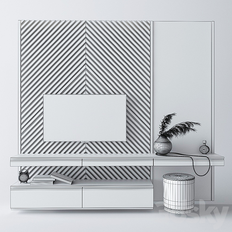 Dressing table and TV stand_4 3D Model