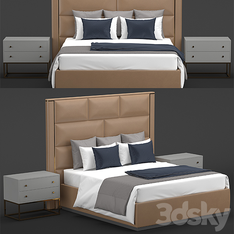 montgomery bed 3DS Max - thumbnail 1