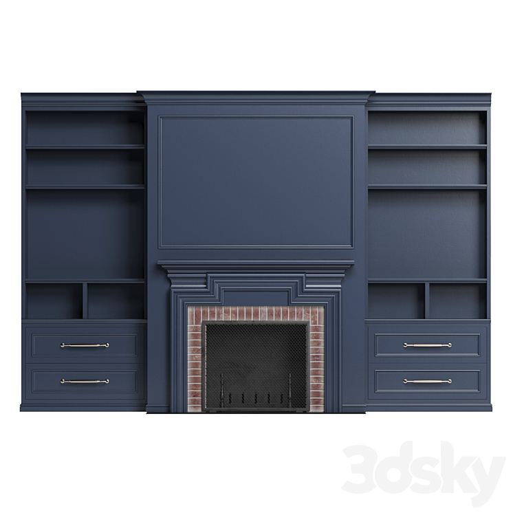 Classic fireplace 3DS Max - thumbnail 1