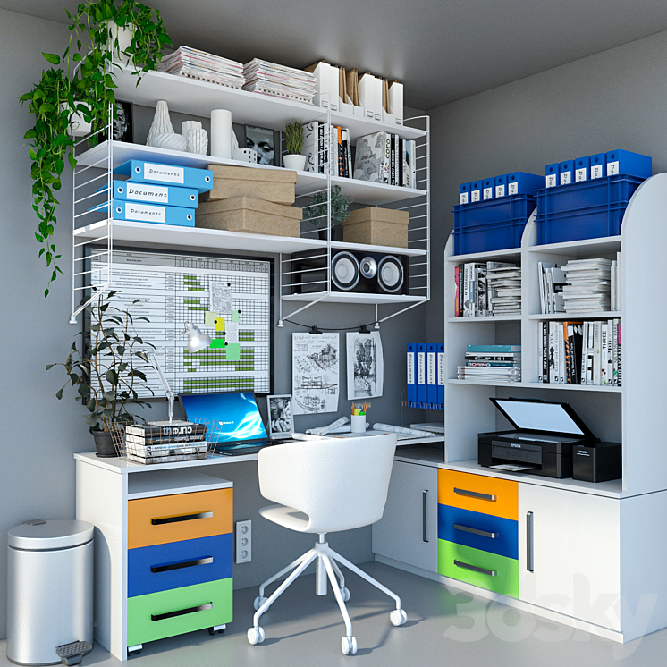 IKEA Workplace Workspace 3DS Max - thumbnail 1