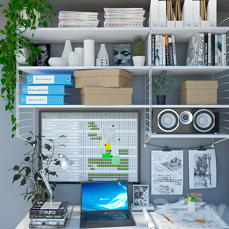 IKEA Workplace Workspace 3DS Max - thumbnail 2