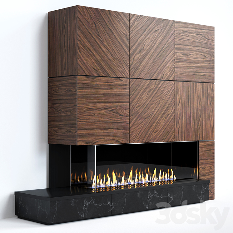 Modern fireplace 13 3DS Max - thumbnail 1