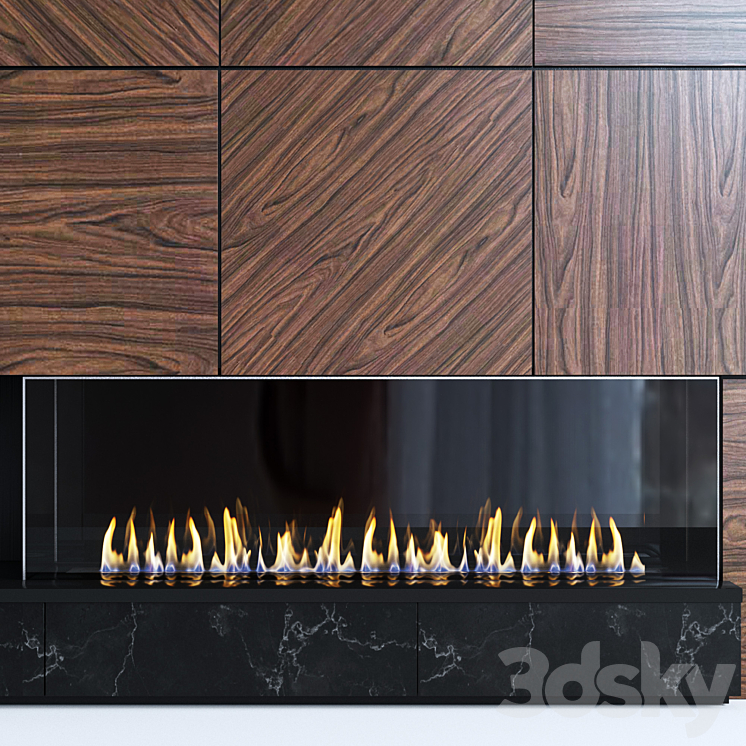 Modern fireplace 13 3DS Max - thumbnail 2