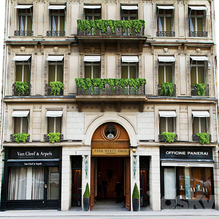 Facade for background Vol: 7 Classic Hotel 3D Model
