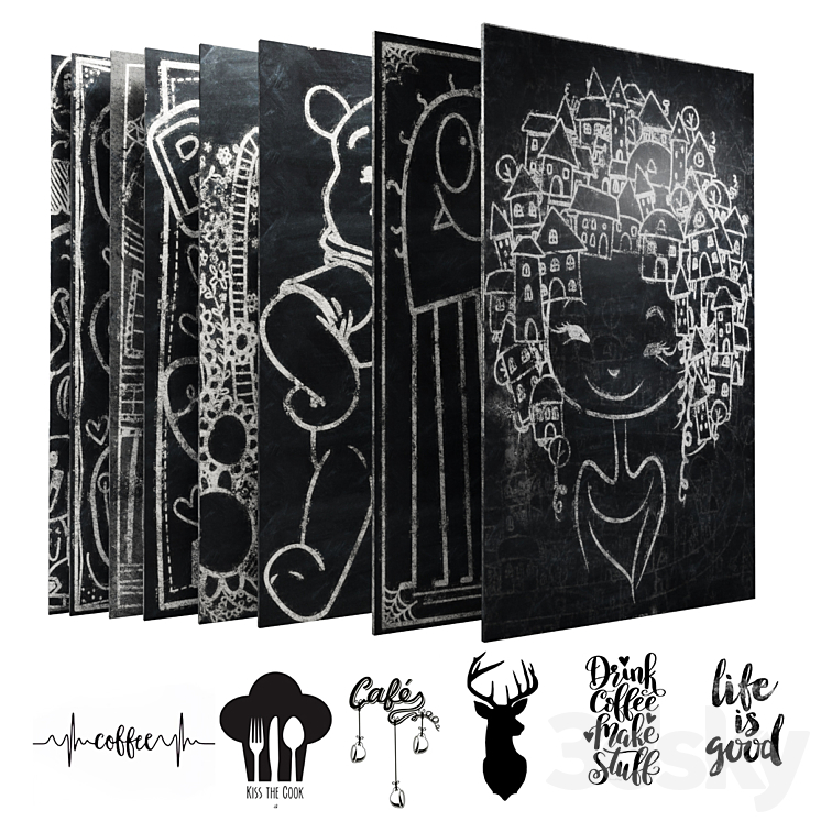 Chalk board / multifunctional material 3D Model