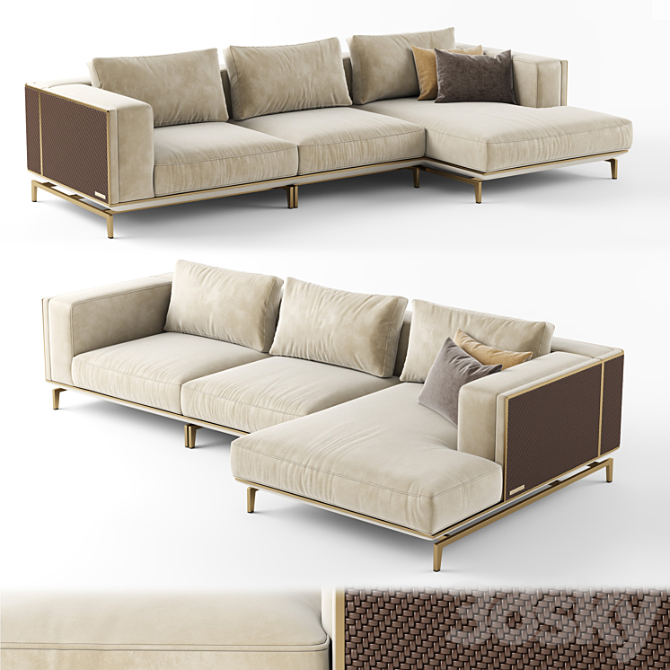 Visionnaire  Backstage sofa with chaise longue
