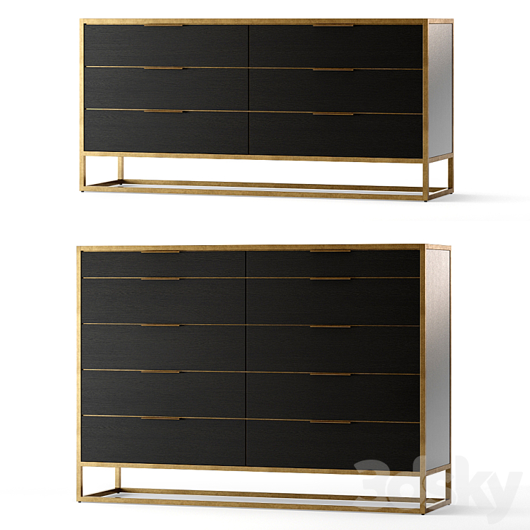 Crate and Barrel Oxford Dresser 3DS Max - thumbnail 1