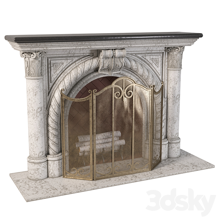 Rope Edge Fireplace Mantel