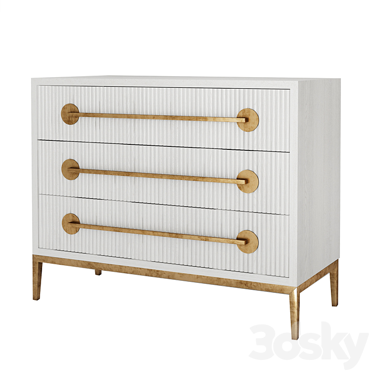 Carlyle Three-Drawer Chest 3DS Max - thumbnail 1
