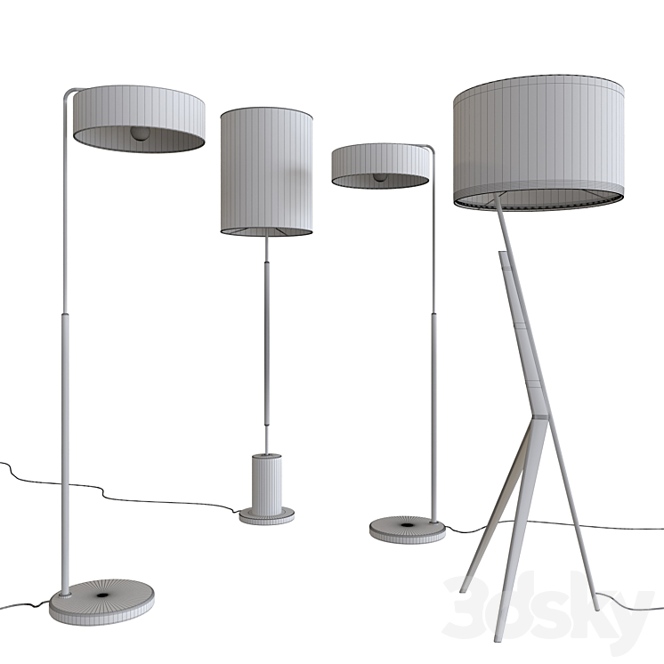 West Elm Floor Lamps Set 05 3D Model