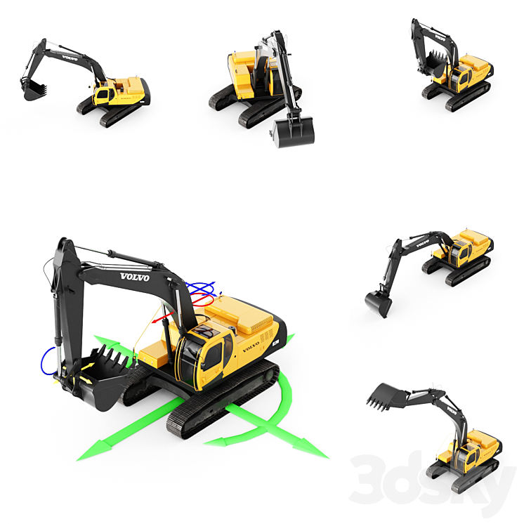 Volvo EC290 Excavator 3D Model