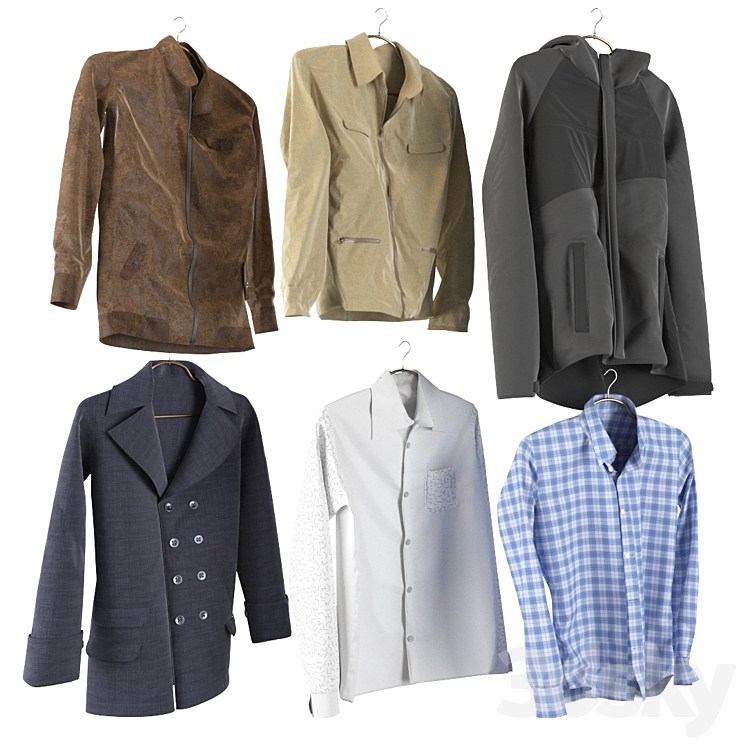 [3DSKY] Men's Clothing In The Wardrobe 3D Model | NEW UPDATE 2023