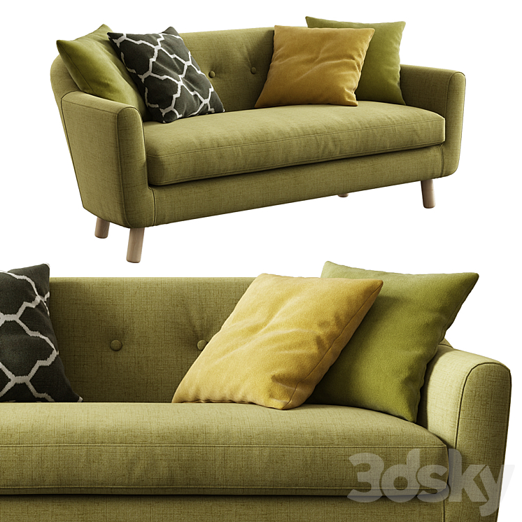Made \/ Lottie (3 Seater Sofa) 3DS Max - thumbnail 1