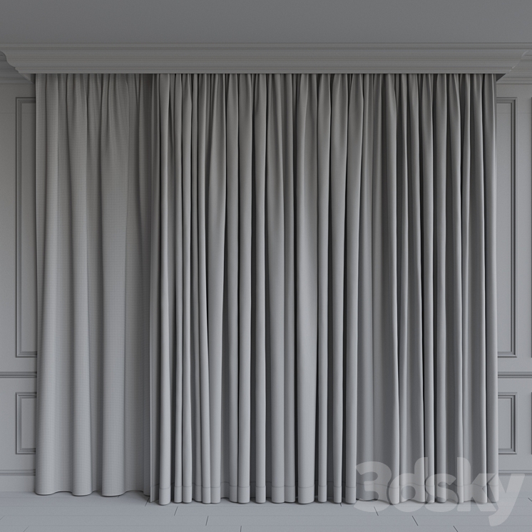 A set of curtains 9. Gray gamma 3DS Max - thumbnail 2