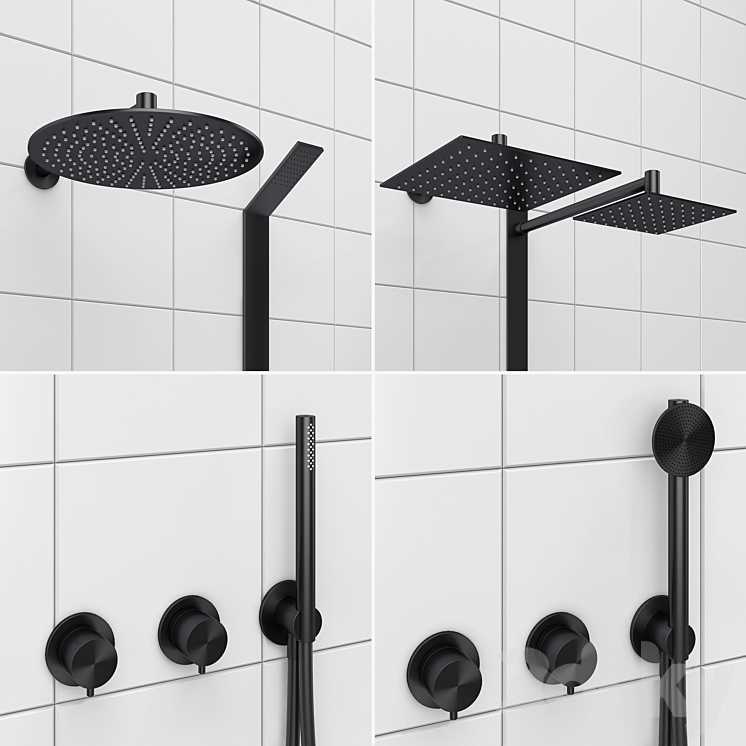 Shower systems and faucets CEA set 40 3DS Max - thumbnail 2