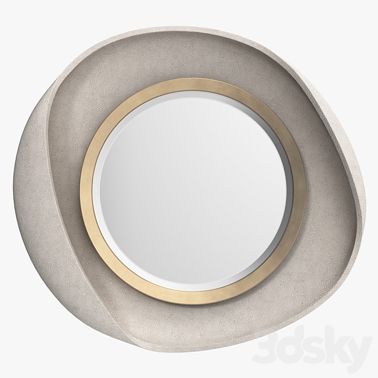 R & Y Augousti – Petal mirror in cream shagreen 3DS Max - thumbnail 1