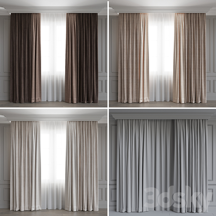Portiere in modern style 5. Beige range. 3D Model