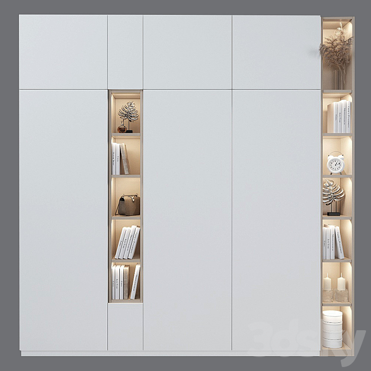 Cupboard with shelves 2 3DS Max - thumbnail 2