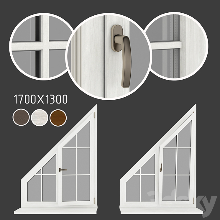 Plastic windows under a tree type 06 part 03 set 06 3D Model