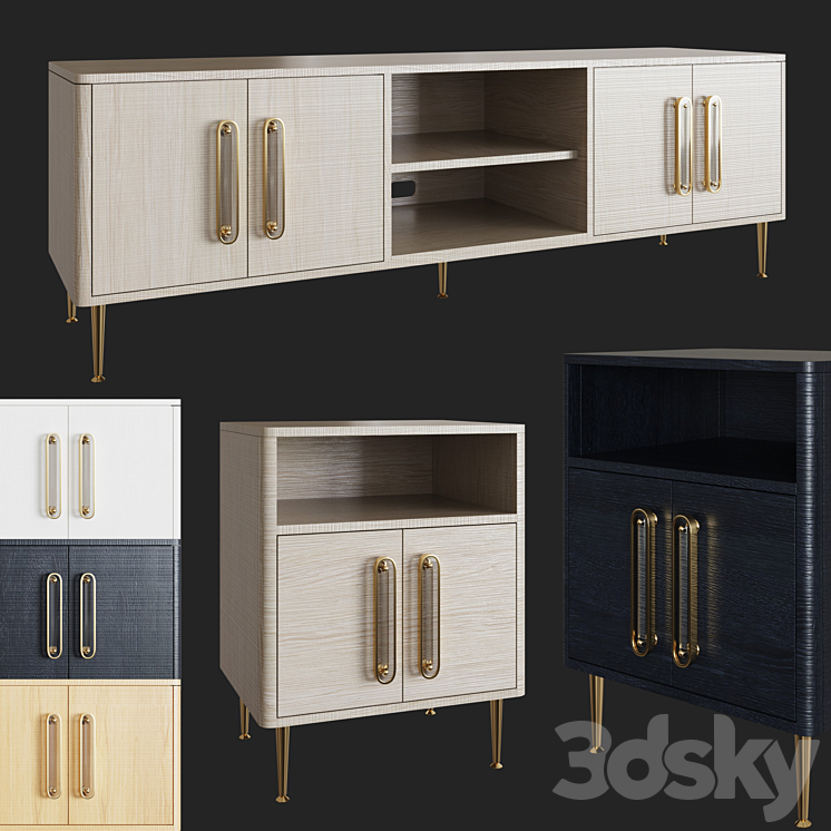 Odetta Media Console & Nightstand 3DS Max - thumbnail 1