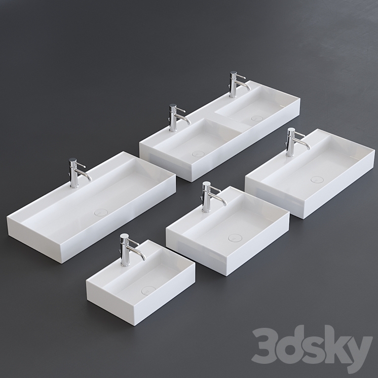 Alice Ceramica Hide Washbasin Set 1 3D Model