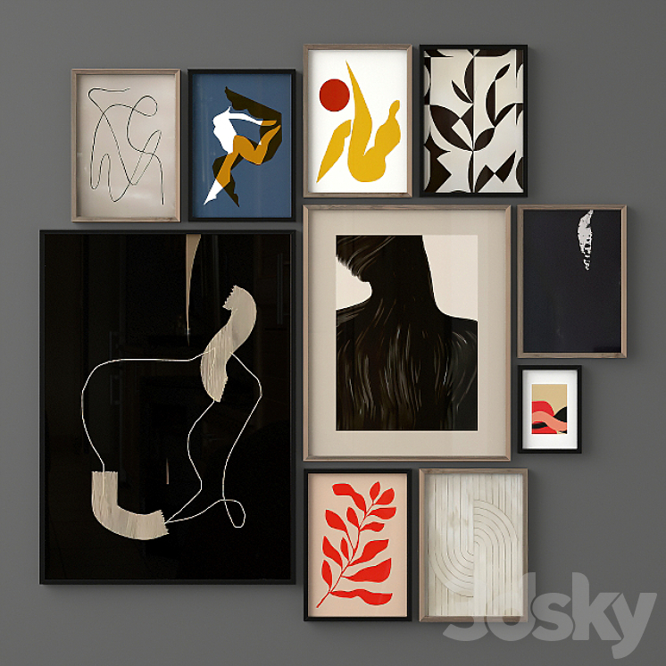 Abstract Posters Set 09 3D Model