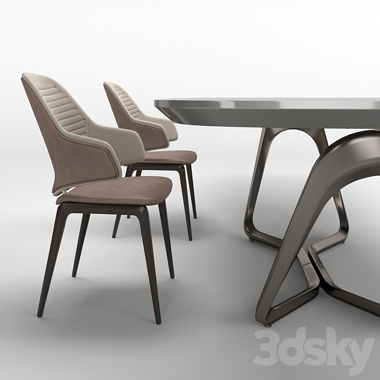 Reflex SEGNO 72 table VELA chair 3DS Max - thumbnail 2