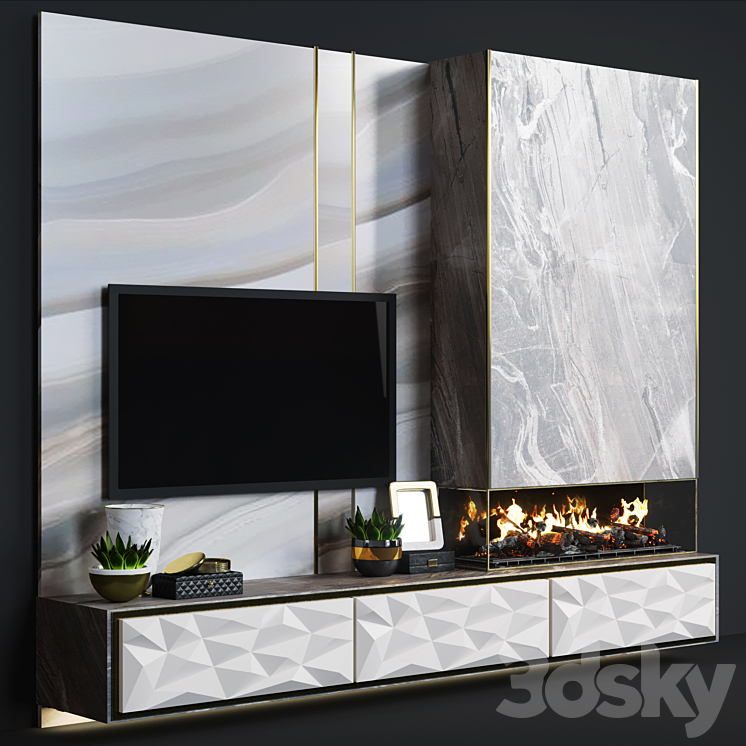 Modern fireplace 15 3D Model