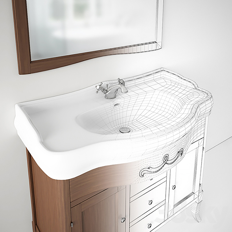 Kerasan retro Bathroom furniture 3D model