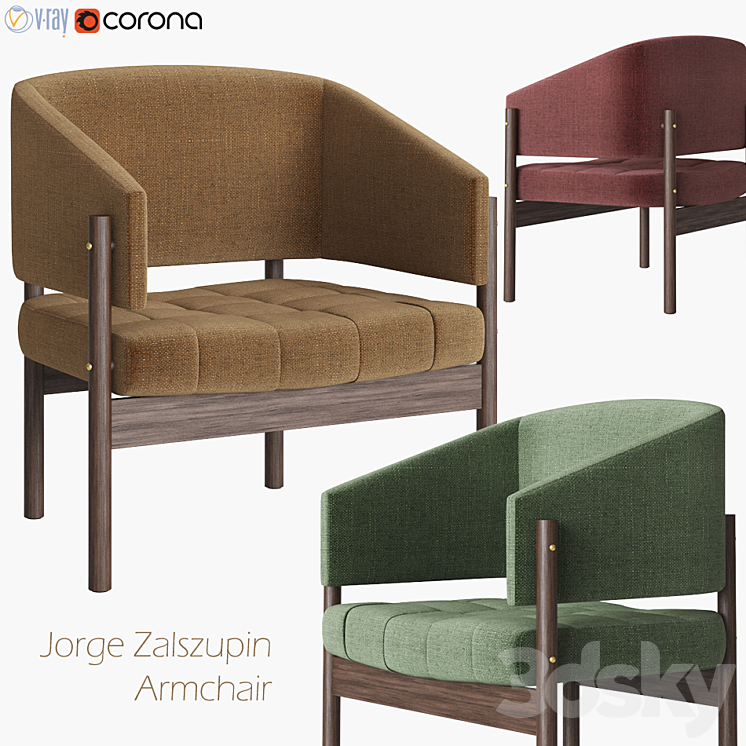 Jorge Zalszupin Seneior Lounge Chair 3DS Max - thumbnail 1