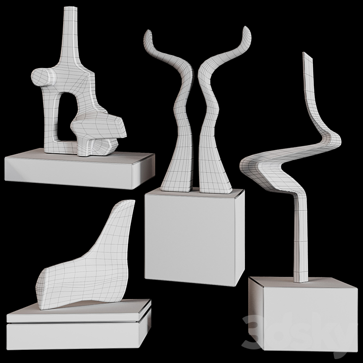Abstract Sculptures set by Burlini Varga 3D Model