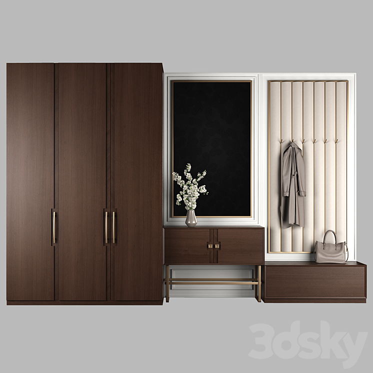 Furniture composition for hallway 65 3DS Max - thumbnail 1