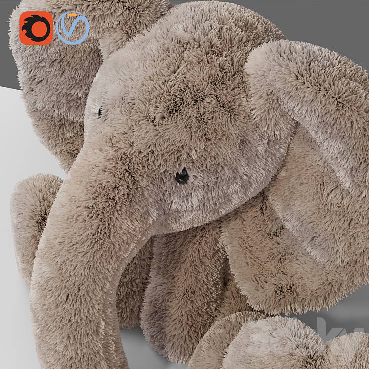 Baby Elephant Plush Toy for Kid 3D Model