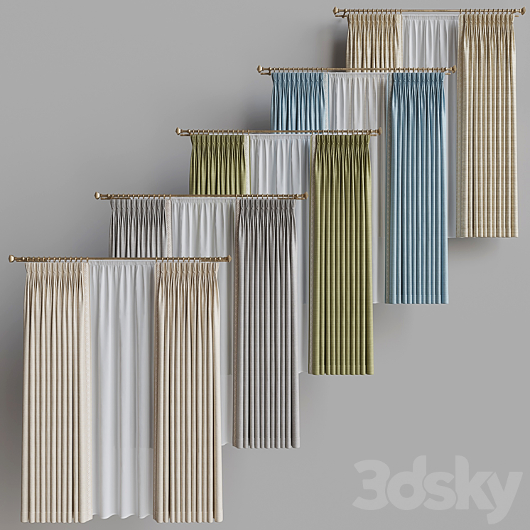 Portiere with braid 1 3D Model